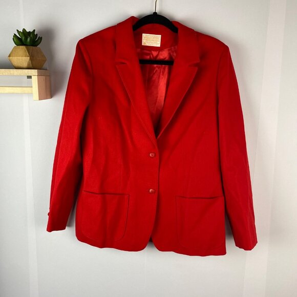 Pendleton‎ Women's Vintage Red Wool Blazer - Picture 1 of 4